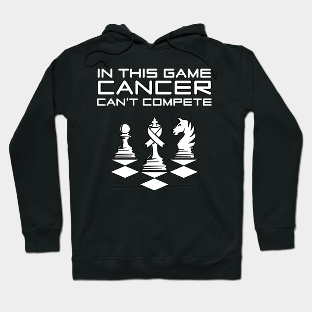 Lung cancer awareness white ribbon In this game cancer can not compete Hoodie by Shaderepublic